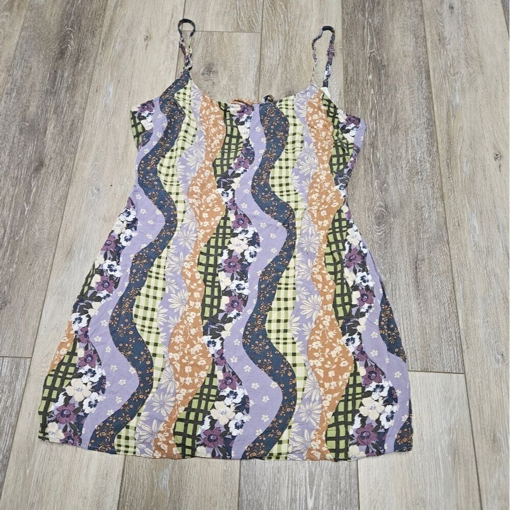 Pacsun L.A. Hearts Patchwork Style Mini Dress Multicolor Floral Woman’s Small